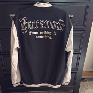 Classic Black and White Varsity Bomber Jacket